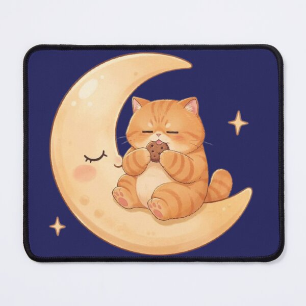 Item preview, Cozy Cookie Cat on Crescent Moon • designed and sold by Moody Vibes Studio.