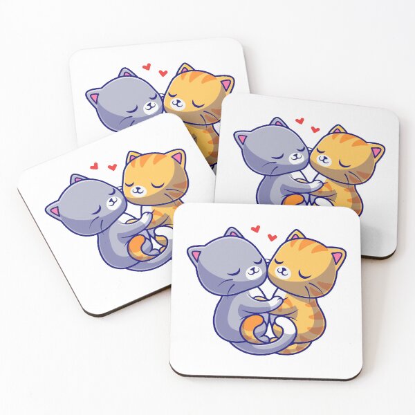 Item preview, Cute Cats Hugging Love Valentine Cartoon designed and sold by achristiaf.