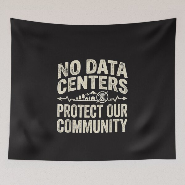 Item preview, No Data Centers Protect Our Community Retro Protest Design designed and sold by kiralynstration.