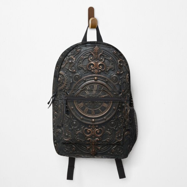 Item preview, Steampunk Clock 3D Cog Black Pattern Grungy designed and sold by GrinGalore.