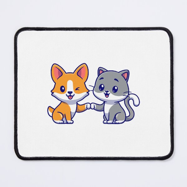 Item preview, Cute Dog and Cat Fist Bump Best Friends Cartoon designed and sold by achristiaf.