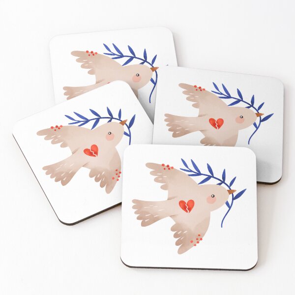 Item preview, Peace Dove Carrying Olive Branch and Broken Heart Symbol designed and sold by the-myro.
