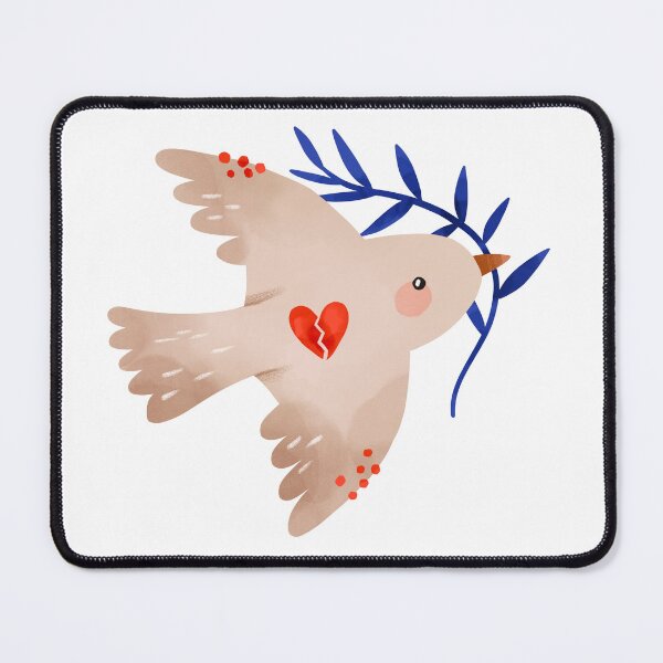Item preview, Peace Dove Carrying Olive Branch and Broken Heart Symbol designed and sold by the-myro.