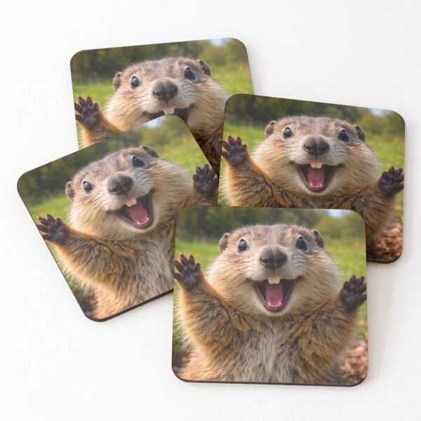 Item preview, Happy Groundhog Surprise – Funny Cute Marmot Reaction designed and sold by Darlin8888.