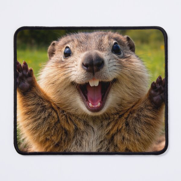 Item preview, Happy Groundhog Surprise – Funny Cute Marmot Reaction designed and sold by Darlin8888.