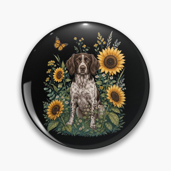 Item preview, Small Munsterlander Pointer With Sunflower Cottagecore Art Dog Owner designed and sold by TerryConnells.