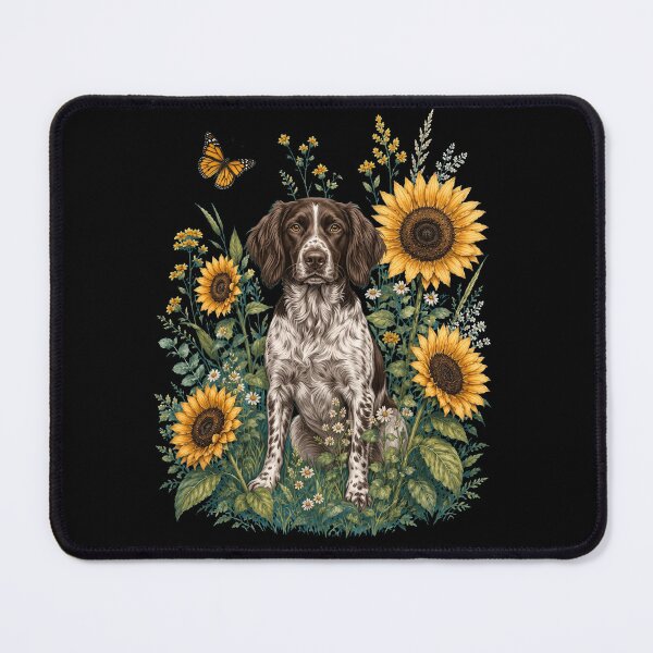 Item preview, Small Munsterlander Pointer With Sunflower Cottagecore Art Dog Owner designed and sold by TerryConnells.