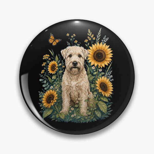 Artikelvorschau, Soft Coated Wheaten Terrier mit Sonnenblumen-Cottagecore-Kunst Hundebesitzer entworfen und verkauft von TerryConnells.