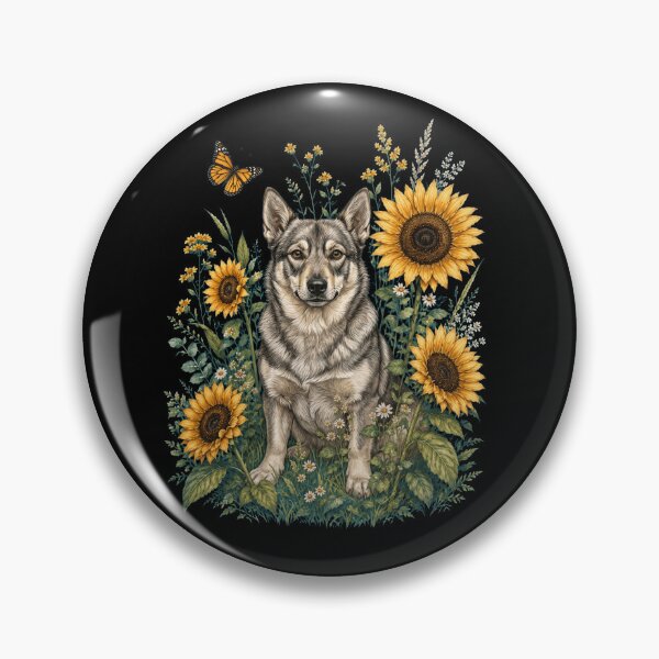 Item preview, Swedish Vallhund With Sunflower Cottagecore Art Dog Owner designed and sold by TerryConnells.