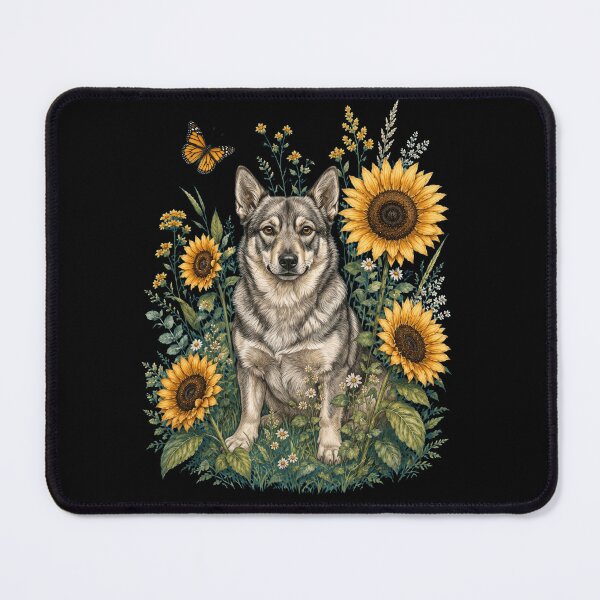 Item preview, Swedish Vallhund With Sunflower Cottagecore Art Dog Owner designed and sold by TerryConnells.