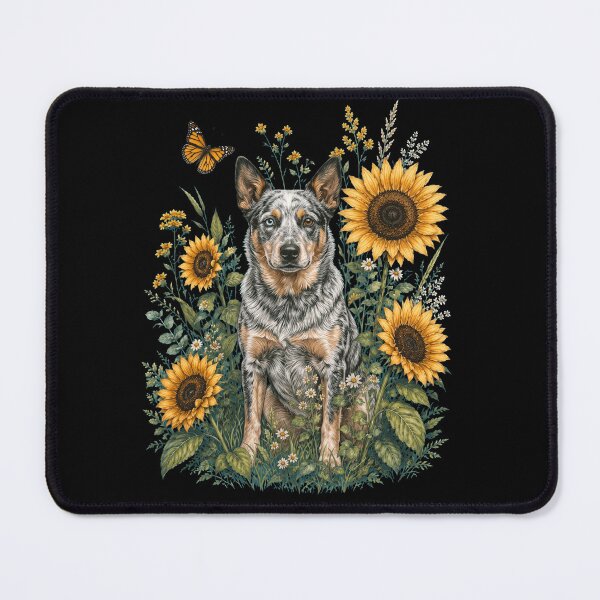 Item preview, Texas Heeler With Sunflower Cottagecore Art Dog Owner designed and sold by TerryConnells.