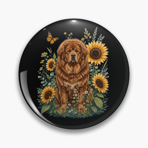 Item preview, Tibetan Mastiff With Sunflower Cottagecore Art Dog Owner designed and sold by TerryConnells.