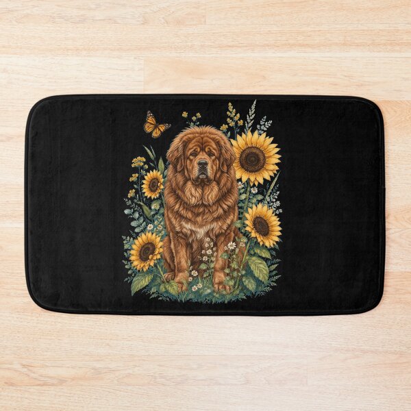 Item preview, Tibetan Mastiff With Sunflower Cottagecore Art Dog Owner designed and sold by TerryConnells.