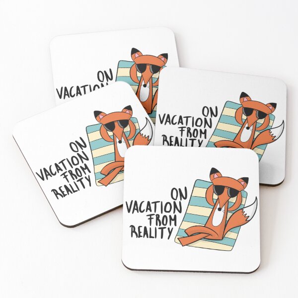 Item preview, On Vacation From Reality Funny Relaxing Fox designed and sold by DesignFreakArt.