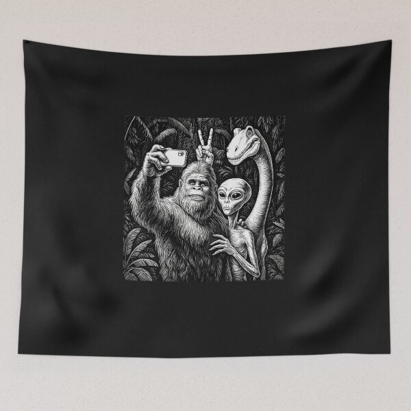 Item preview, Funny Bigfoot Sasquatch Selfie Alien Loch Ness Humor designed and sold by FrankIsabel.