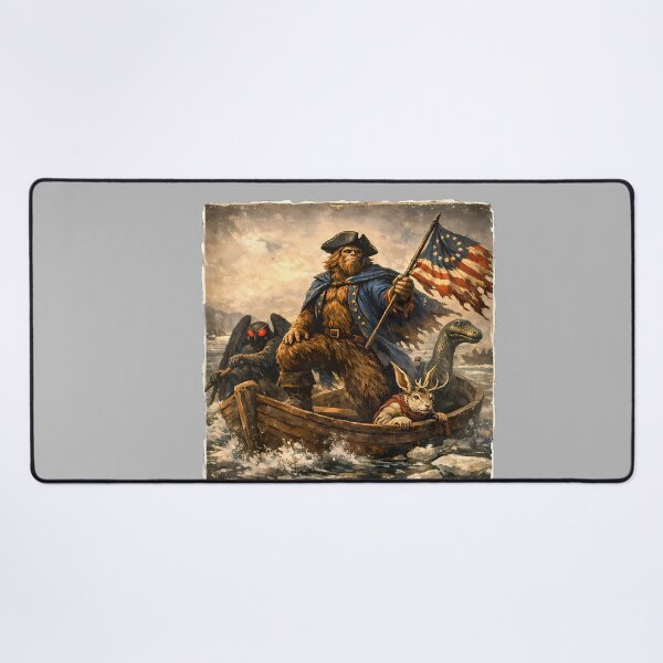 Item preview, Bigfoot Crossing the Delaware Patriotic Funny 4th of July designed and sold by GreggRoss.
