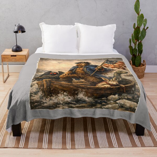 Item preview, Bigfoot Crossing the Delaware Patriotic Funny 4th of July designed and sold by GreggRoss.