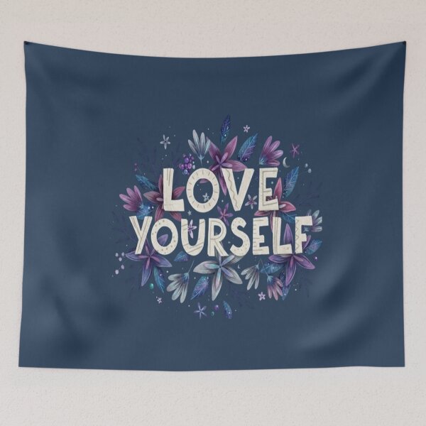 Artikelvorschau, Liebe dich selbst – Blumen-Aquarellkunst entworfen und verkauft von CozyQuotePrints.