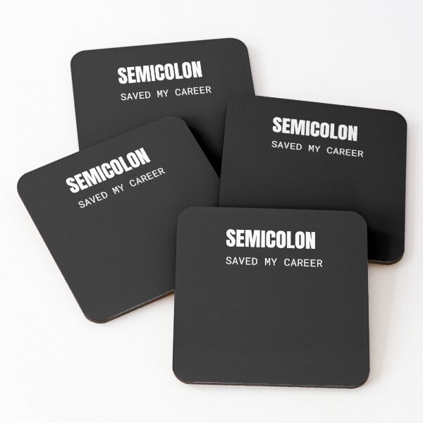 Item preview, Semicolon Saved My Career Programmer T-Shirt designed and sold by BuggedThreads.