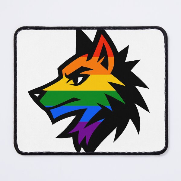 Item preview, Rainbow LGBTQ Furry Pride Wolf Icon designed and sold by BlueBullBazaar.