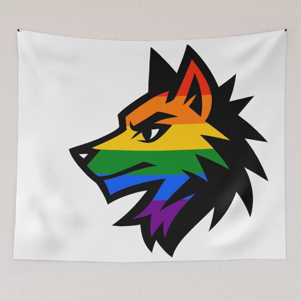 Item preview, Rainbow LGBTQ Furry Pride Wolf Icon designed and sold by BlueBullBazaar.