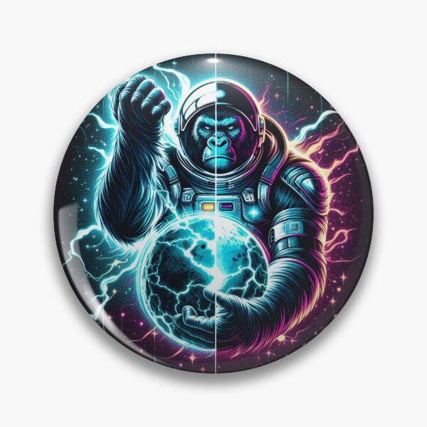 Item preview, Neon Cosmic Gorilla – Futuristic Astronaut Animal Design designed and sold by Dogandesighn.