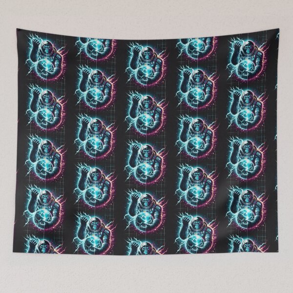 Item preview, Neon Cosmic Gorilla – Futuristic Astronaut Animal Design designed and sold by Dogandesighn.