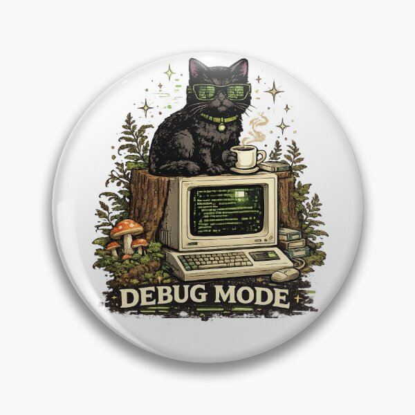 Item preview, Debug Mode Retro Tech Cat Hacker T-Shirt designed and sold by NeonVoid Studio.