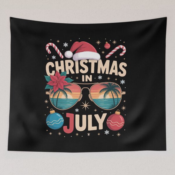 Item preview, Christmas in July Sunglasses Beach Santa Hat designed and sold by SapfireStuArt.