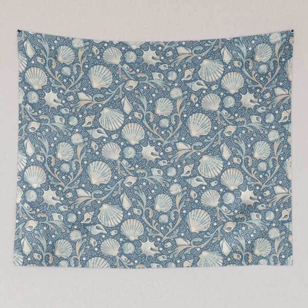 Item preview, Bohemian Seashells - Admiral Blue designed and sold by appleyards.