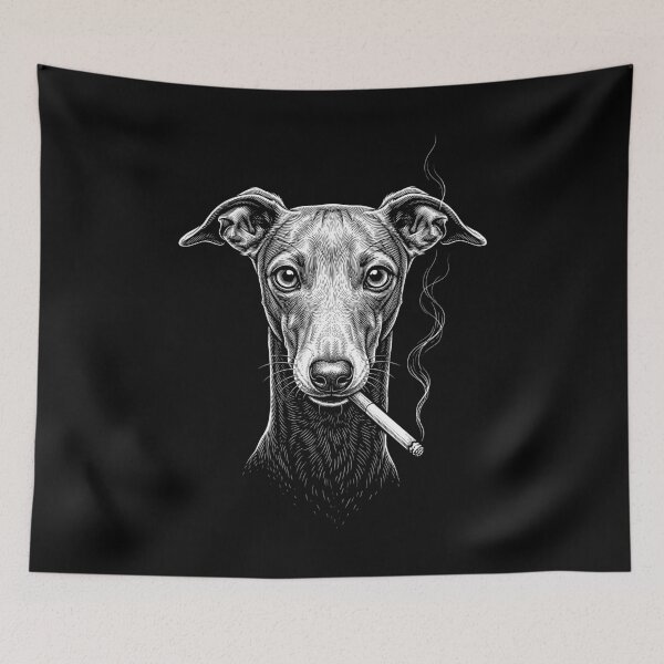 Item preview, Funny Italian Greyhound Smoking Meme Dog Owner designed and sold by DoodleTortle.