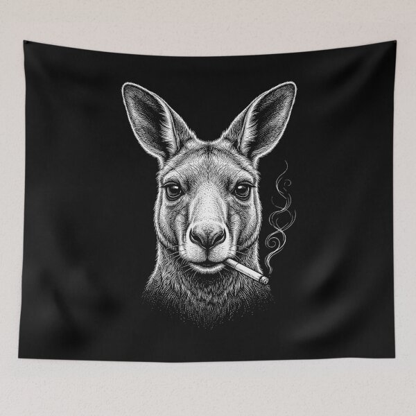 Item preview, Funny Kangaroo Smoking Meme Animal Lover designed and sold by DoodleTortle.