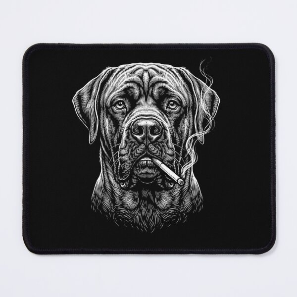Item preview, Funny Mastiff Smoking Meme Dog Owner designed and sold by DoodleTortle.