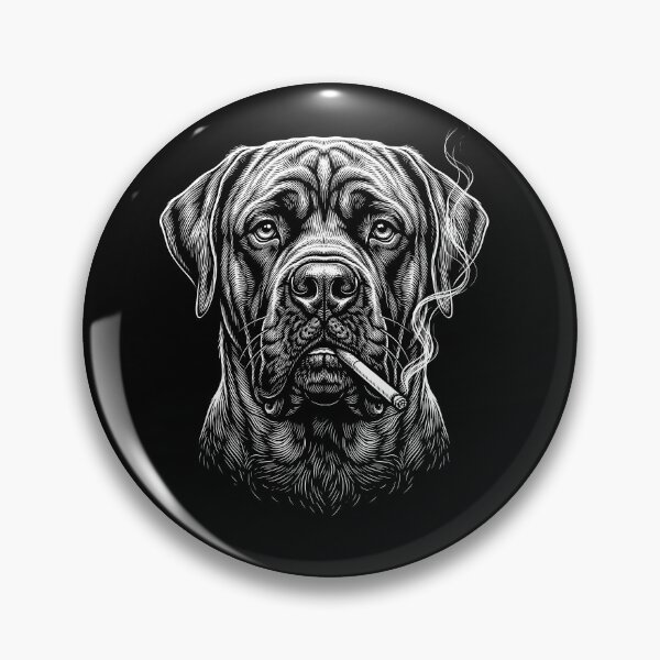 Aperçu de l'œuvre Mème drôle d'un mastiff qui fume, propriétaire de chien créée et vendue par DoodleTortle.