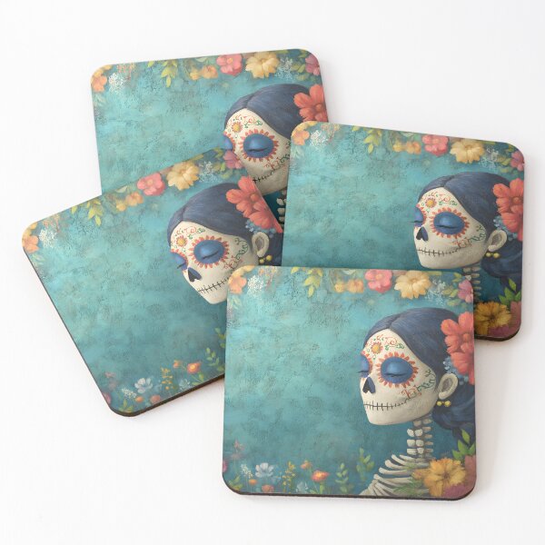 Item preview, Colorful Day of the Dead Skeleton Floral Portrait designed and sold by Artessie.