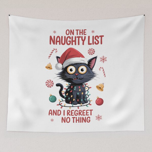 Item preview, Christmas in July Black Cat Santa on the Naughty designed and sold by SapfireStuArt.
