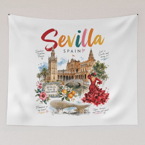 Item preview, Colorful Sevilla Vibes – Spain Travel Art designed and sold by Countries&Cities Shop.