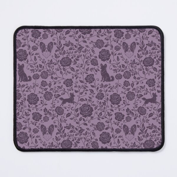 Item preview, Papillon Floral Silhouette Pattern | Elegant Butterfly Dog Design in Purple designed and sold by WildLakePatterns.