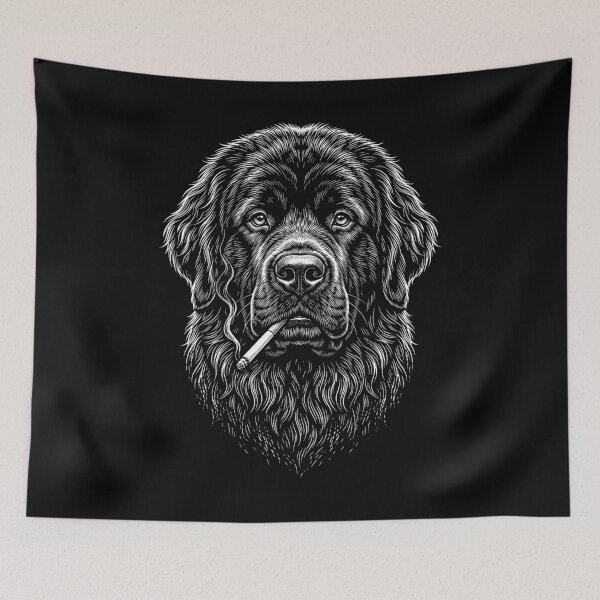 Item preview, Funny Newfoundland Smoking Meme Dog Owner designed and sold by DoodleTortle.