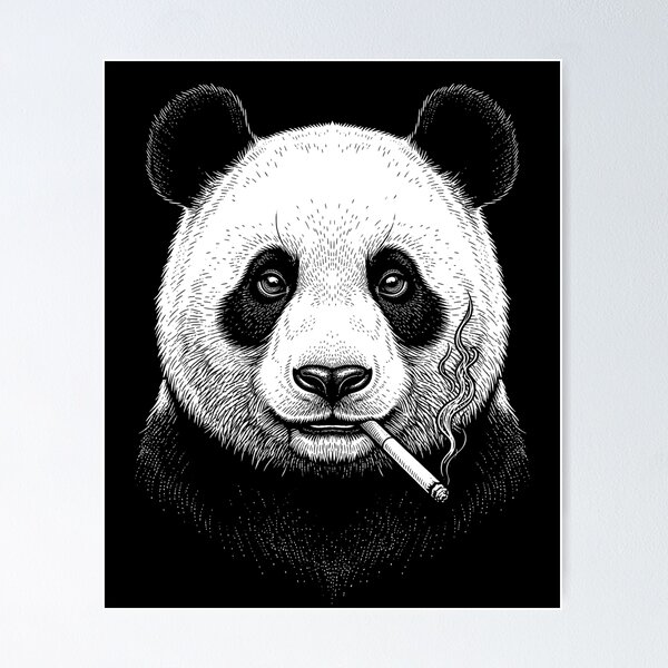 panda cigarette Smoking Panda Posters for Sale