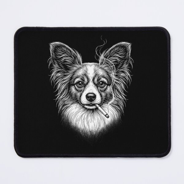 Item preview, Funny Papillon Smoking Meme Dog Owner designed and sold by DoodleTortle.