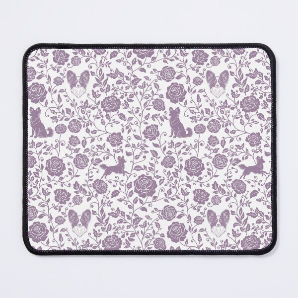 Item preview, Papillon Floral Silhouette Pattern | Elegant Butterfly Dog Design in Lavender designed and sold by WildLakePatterns.