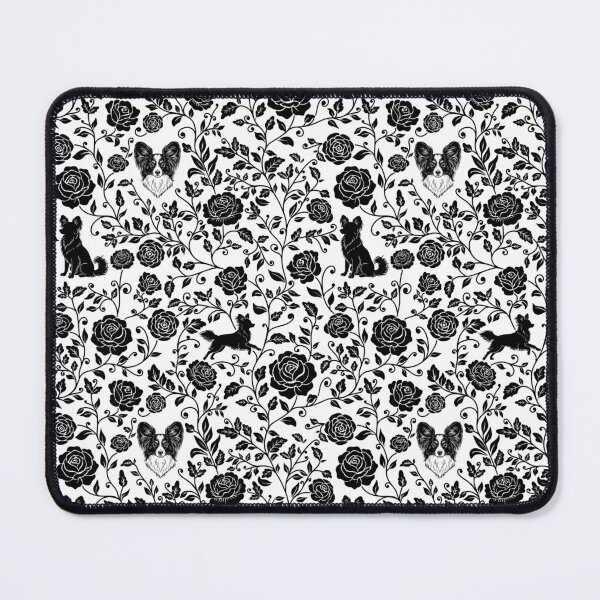 Item preview, Papillon Floral Silhouette Pattern | Elegant Butterfly Dog Design designed and sold by WildLakePatterns.