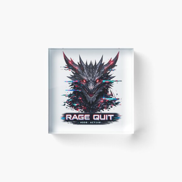 Item preview, RAGE QUIT Glitch Dragon Cyberpunk Neon Gamer Anime Streetwear Design designed and sold by OFFLINE FOREVER™ オフライン.