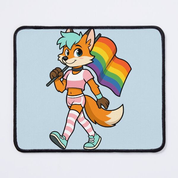 Item preview, Furry Femboy Fox Pride Flag March designed and sold by BlueBullBazaar.