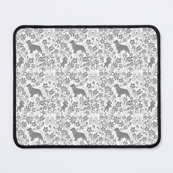 Item preview, Cocker Spaniel Floral Silhouette Pattern | Elegant Spaniel Dog Design in Grey designed and sold by WildLakePatterns.