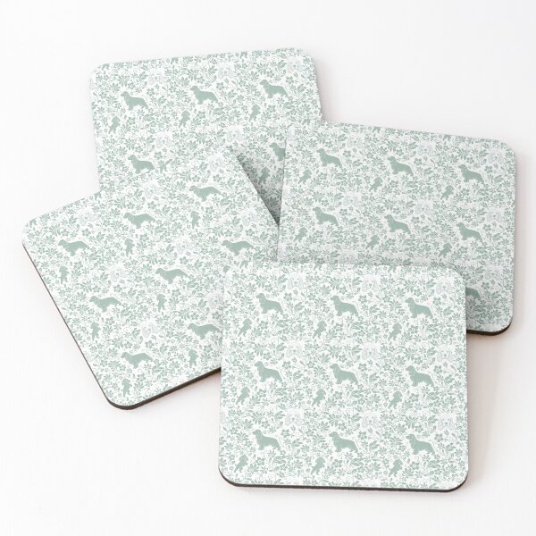 Item preview, Cocker Spaniel Floral Silhouette Pattern | Elegant Spaniel Dog Design in Green designed and sold by WildLakePatterns.