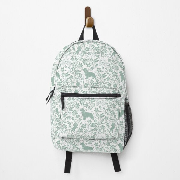 Item preview, Cocker Spaniel Floral Silhouette Pattern | Elegant Spaniel Dog Design in Green designed and sold by WildLakePatterns.