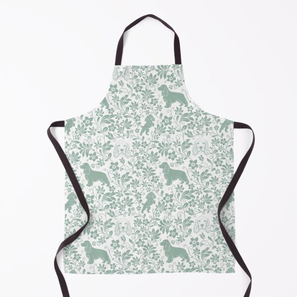Item preview, Cocker Spaniel Floral Silhouette Pattern | Elegant Spaniel Dog Design in Green designed and sold by WildLakePatterns.