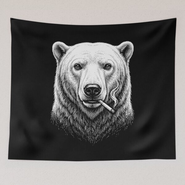 Item preview, Funny Polar Bear Smoking Meme Animal Lover designed and sold by DoodleTortle.